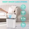 Automatisk badrumskorgen med locket Touchless Small Motion Sensor Waterproof Slim Garbage For Kitchen Bedroom 240408