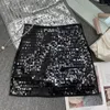 Jupes Heavy Travail Shiny Sequin Design Mini jupe Jupe Femmes hautes Sac Slim Sac Hip A-LINE 2024 PRINTEMPS