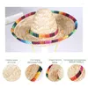 Vêtements de chien mignon mini chiot chat paille tissée de soleil tissu chapeau de soleil mexicain sombrero pour animaux de compagnie costume pour chiens réglables