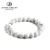 Strängar JD Natural White Howlite Turquoise Stone Bead Armband Kvinnor Fashion Simple Par Distance Stretch Bangles Charm Wrist Smycken