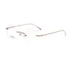 Zonnebrillen frames yimaruili ultra-licht modieuze titanium legering brillen retro ronde optische recept randloze bril voor mannen en