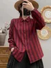 Blusas femininas algodão listrado Mulheres camisa 2024 Primavera verão de manga longa casual cardigan moda lady blusa fêmea yoyikamomo