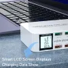 Polijsters 100W USB -зарядная станция с 3 QC3.0 Quick Charge USB Port 20W PD USB -тип C Порт ЖК -дисплей быстрый зарядное устройство для iPhone Xiaomi