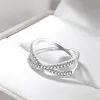 Ringe Tigrade 925 Sterling Silber x Ring Kubikzirkonia Kreuz Hochzeit Verlobungsfeier für Frauen Anillos Plata 925 Para Mujer