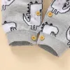 Eén-stuks focusnorm winter babymeisjes jongens schattige jumpsuits cartoon dier geprinte lange mouw gebreide trui romper 024m