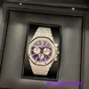 AP Wrist Watch 26331BC Purple Cadran avec cadran en or mat 41 mm et montée en médaille en or blanc 18 carats