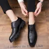 Chaussures habillées 2024 Spring Leather Business Formal hauteur augmentant la semelle intérieure décontractée British Derby Wedding Groom's