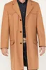 Men's Trench Coats Spring And Autumn Mid Length Windbreaker Coat Single Breasted Spliced Fabric Solid Color
