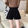 Women's Shorts Women Retro High Waisted Slimming Solid Color Street Trendy Corduroy Casual Pants College Style Loose And Versatile