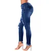 Jeans pour femmes 2024 Automne Fashion Ripped for Women Stretch Stretch Irregular Denim Pantal