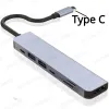 Nav 7 i 1 USB C -nav till 4K HDMicompatible Type C Adapter OTG Thunderbolt 3 Dock med PD TF SD för MacBook Pro/Air iPad XPS Surface Surface