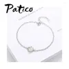 Pulseras de enlace Reducir Zirconia Women Wedding 925 Sterling Silver Colorshinning Summer Style Girl Fashion Bracelet