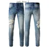 Mann Jeans Designer Jean Purple Jeans Marke Skinny Slim Fit Luxusloch Ripped Biker Hosen Skinny Pant Designer Stack Herren Damen Trend Hosen 954