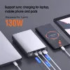 Bank PD 130W Power Bank Szybka ładowarka Laptop Przenośna ładowarka do iPhone'a Xiaomi Samsung Oppo Zewnętrzna bateria akumulatorowa bateria