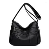 Hobo Pu Leather Femmes Sacs à bandoulière Small Mother Mother Handbags Femme Messager Casual Messager Tote Phone Claking Fap Jyn683