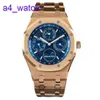 Moderne AP -Armbanduhr Royal Oak Serie 26574ba All Gold Blue Plate Calender seltene automatische mechanische Herren -Uhrenplatte 41 mm Uhr