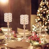 キャンドルホルダーダイニングテーブルキャンドルスティック花Vase Gold Centerpieces Road Candelabra Wedding Party Porps Home Decoration