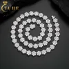 Rappar's Hip Hop Jewelry 9mm Sterling Sier VVS Moissanite Diamond Iced Out Honeycomb Flower Tennis Chain Necklace