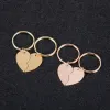 Tags en gros 10pcs / lot Blank Puzzle Heart Keychains Keychains en acier inoxydable ID Pet ID pour le bricolage de logo personnalisé Nom de couple accessoires