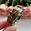 Bands 8 mm Men's Women's Ring Tungsten Mariage Band Couple de mode de mode Whisky Whisky Baril Incru