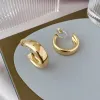 Oorbellen nieuwe stijl vintage gouden minimalistische c vorm clip op hoepel oorbellen niet doorboord schattige oorbellen voor dames trend sieraden cadeau