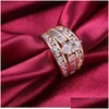 Rings New Arrival Luxury Jewelry 925 Sier Gold Fill Marquise Cut White Topaz Cz Diamond Party Women Bridal Ring For Birthday Drop Del Otmep