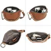 Sacs de taille Contact Contact en cuir véritable sac Fanny Pack Pack Luxury Rivet Design Travel Chef Casual Female Crossbody Handsbag