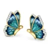 Charm Delysia King Women 2021 Trendy Blue Butterfly Ear Studs High Grade Crystal Elegant Temperament Bankett Y240423