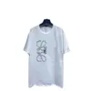 Marque de haute version à la mode Luo Jia printemps d'été Nouvelle broderie d'épinerie classique T-shirt rond rond en vrac avec manches courtes