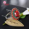 Cluster Rings Luxury Big Orange Green Crystal Ring For Women Pretty Blossom Jewelry 925 Sterling Silver Flower Jewelrg Finger