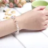 Strängar JD Natural Rock Crystal Pärlade armband Kvinnor Fashion Reiki White Clear Quartz Round Stone Chakra Strand Bangles Summer Jewelry