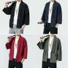 Kurtki S Summer Haruku Men Ochrona przed słońcem Ubranie Kimono Casual Male Open Solid Chinese Style Mens Jacket Owewear 220916 Ummer Un Olid Tyle S.