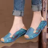 Casual Shoes Comemore Woman Flat Bekväm loaferlägenheter plus storlek 44 2024 Ballet Summer Flower Print Soft Women äkta läder