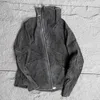 Jackets masculinos Hksh Spring Autumn escova cola residual de terra Tática Irregular Nicho Zipper Vintage Trendy Casats HK0122