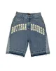 Europäischer und amerikanischer gotischer Stil personalisierter Jeans Y2K Brief gestickt gerade Hosen Trendy Brand Casual Denim Shorts Männer 240421