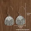 Dangle Chandelier Vintage Geometric Shape Pine Trees Print Earrings for Women Retro Bohemian Style Silver Color Jewelry Trendy H240423