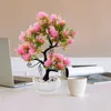 Dekorativa blommor konstgjorda tallblomma bonsai kontor matsal bord dekor prydnad plast falsk