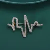 Минималистская персонализированная серия животных Water Diamond Electrocardiogram модное гальваловое золото и разносторонняя инкрустация бруш