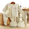 Uppsättningar (8 st/set) spädbarnskläder 03m nyfödda baby kostymer småbarnskläder set barn pojkar flickor passar termisk organisk 100% bomull mjuk