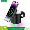Chargers Bonola LED Light 3 in 1 Magnetic Wireless Charger Integrate Stand pour AirPods Pro / IWatch 15W Charge sans fil pour iPhone 14/13
