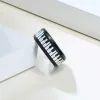 Zespoły Unikalny pierścionek klawiatury dla mężczyzn stal nierdzewna muzyka fortepian płaski profil dwukrotny pierścień
