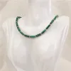 Necklaces Natural Stone Cylinder Beads Necklace Malachite Gold Color Chain Choker Necklaces Simple Female Necklace for Women Jewelry Gift