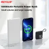 Équipement 10000mAh Mini Power Bank Fast Charger Portable Portable Rechargeable Batterie externe Câble intégré pour iPhone 14 13 12 Samsung Xiaomi