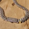 Fabriksanpassade män hiphop isad ut 18 tum solid 22mm moissanite diamant kubansk kedjelänk halsband