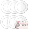 Figurines décoratives Plaques de chargeur en plastique 13 pouces 6pcs Assiette de bord transparent pour le dîner de décoration de fête de mariage