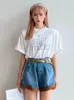 S-3XL denim shorts for Women Patchwork Distressed vintage gewassen all-match mode casual meisjes zomer chic 240418