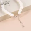 Necklaces Badu Bohemia White Natural Shell Necklace for Women Irregular Gravel Chip Shell Choker Fashion Summer Beach Jewelry