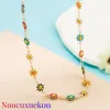 Strands Flower Daisy Clavicle łańcuchowy naszyjnik/bransoletka dla kobiet dziewczęta koreańskie słodkie krótkie choker weselny biżuteria ślubna