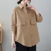 Blouses pour femmes hauts pour femmes et élégant bureau de coton décontracté bouton lâche chemises blanches