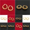 Hoop Huggie Trendy 24k Gold Plated Geometry Bird Nest Design Earring Women Jewelry Drop Delivery Earrings Dhj1x